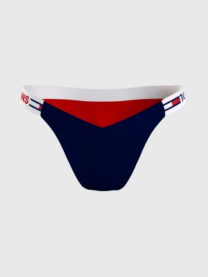 Tommy Hilfiger Tommy Jeans signature cheeky string tie side bikini bottom  in ultra blue - ShopStyle Two Piece Swimsuits