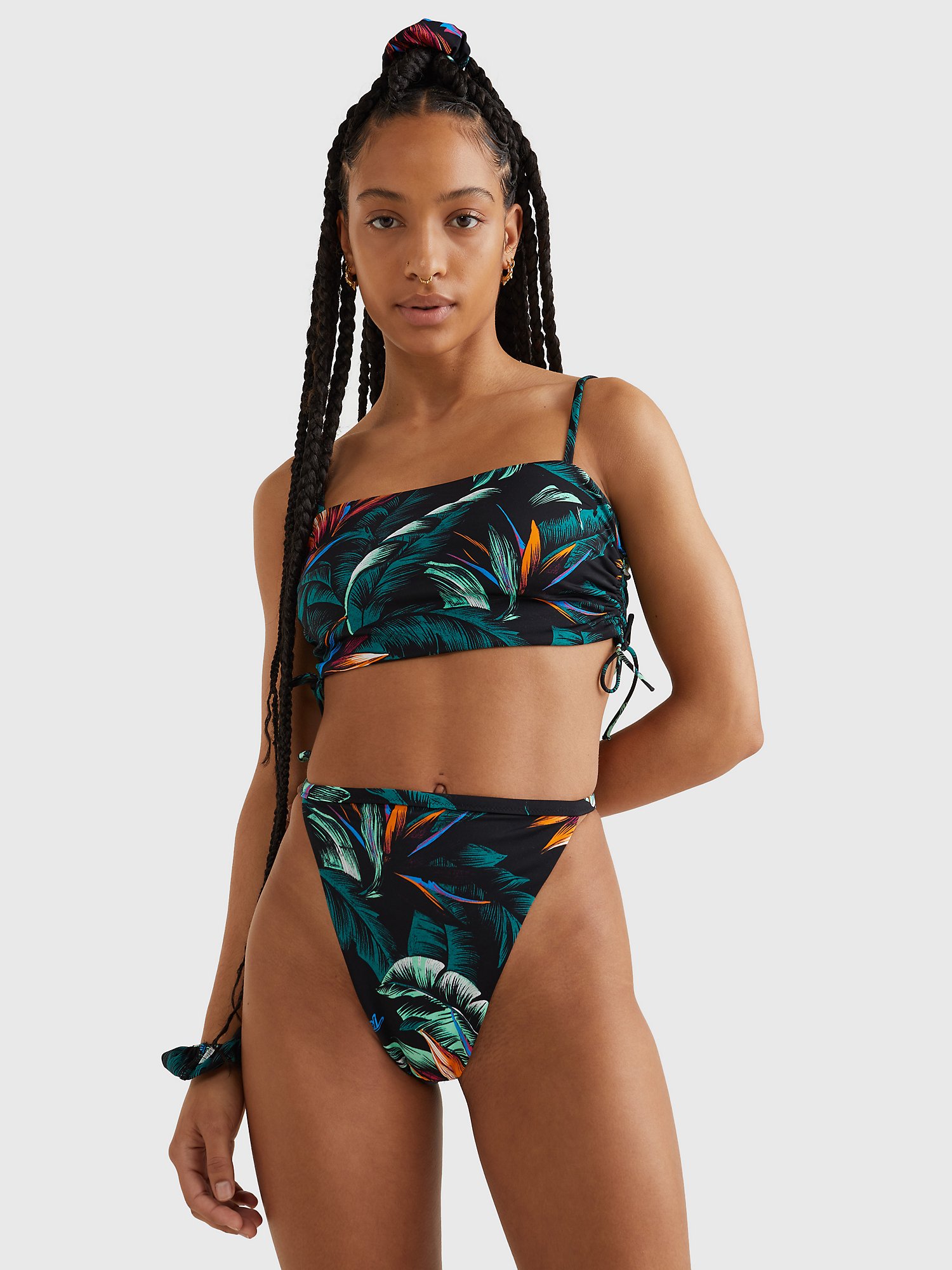 Tropical Print High-Waist Bikini Bottom Hilfiger