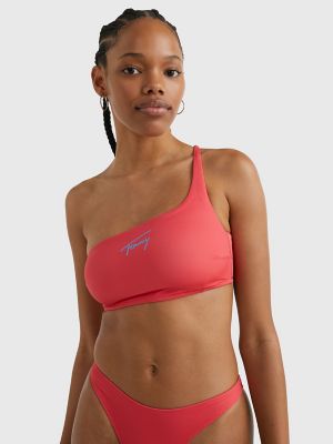 mager Naleving van Kers Signature One-Shoulder Bikini Top | Tommy Hilfiger