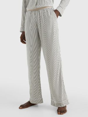 High-Waisted Striped Pajama Pants