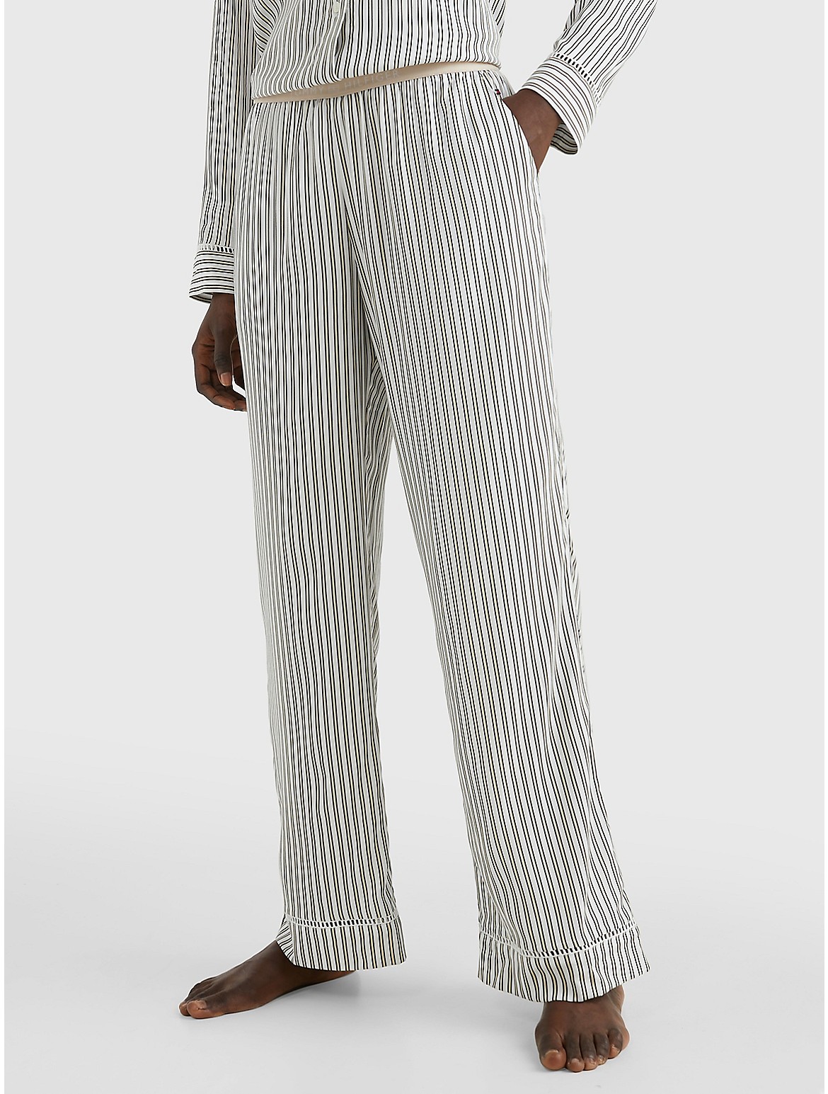 Tommy Hilfiger Women's Stripe Pajama Pant - Beige - XXL