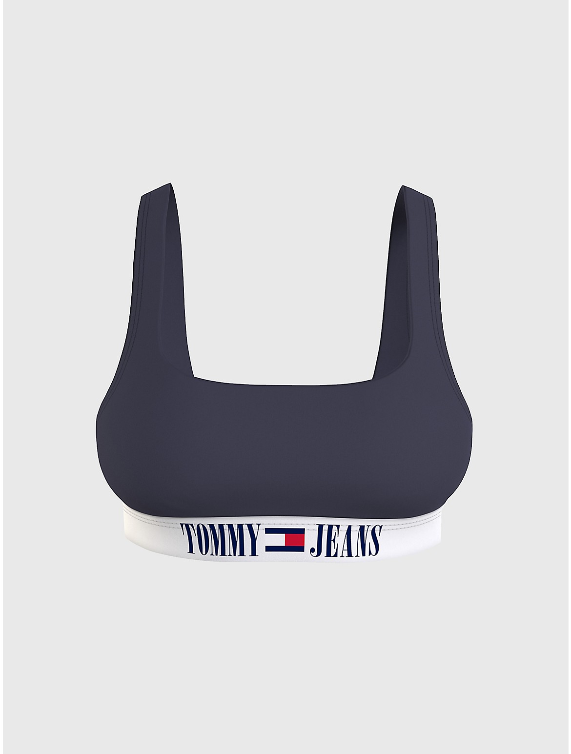 Tommy Hilfiger Logo Bralette Swim Top In Twilight Navy