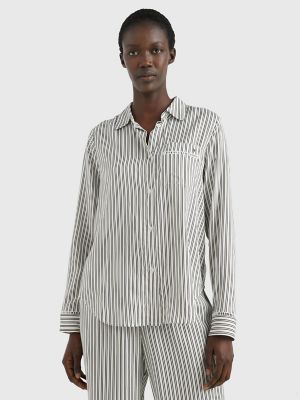 Stripe Pajama Shirt, Nola Stripe Beige