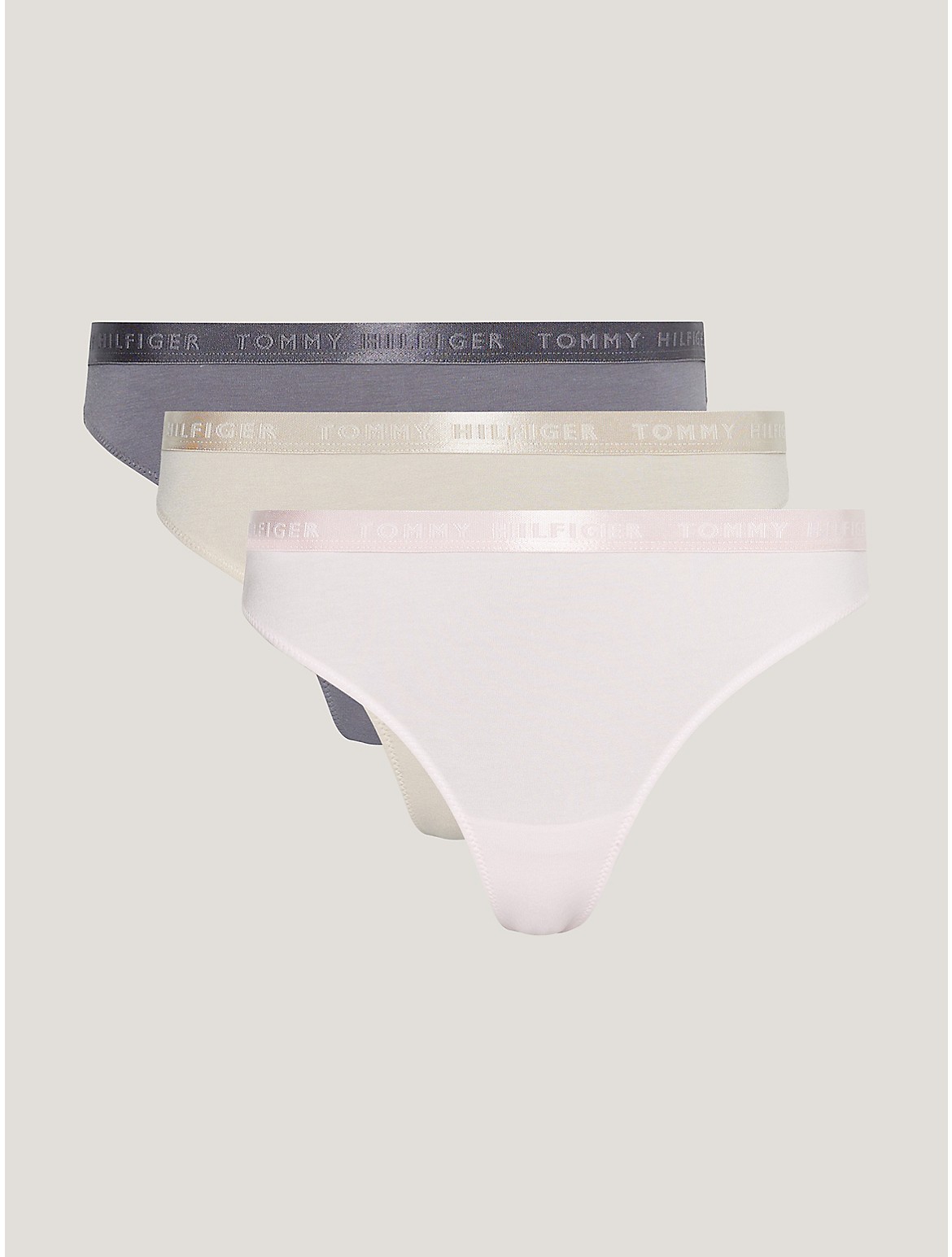 Tommy Hilfiger Women's Everyday Luxe Thong 3-Pack - Multi - XL