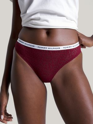 3X Pack Tommy Hilfiger Women's Cotton Thong Underwear Panties