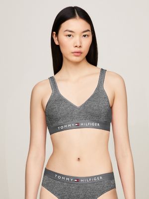 Tommy Hilfiger Women's Cotton Mesh Triangle Bralette Bra, Chambray, Small :  : Clothing, Shoes & Accessories