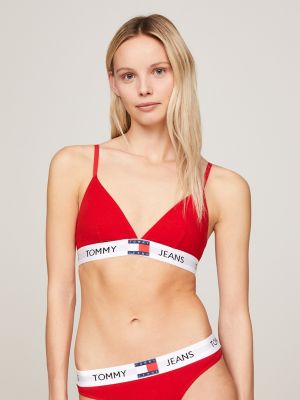 Tommy Jeans Heritage Triangle Bralette, Deep Crimson
