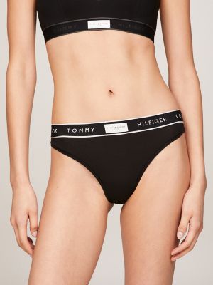 Tommy Hilfiger Women's Thong, 5-Pack, Bb/Bb/Bw/Bk/Blk, Small