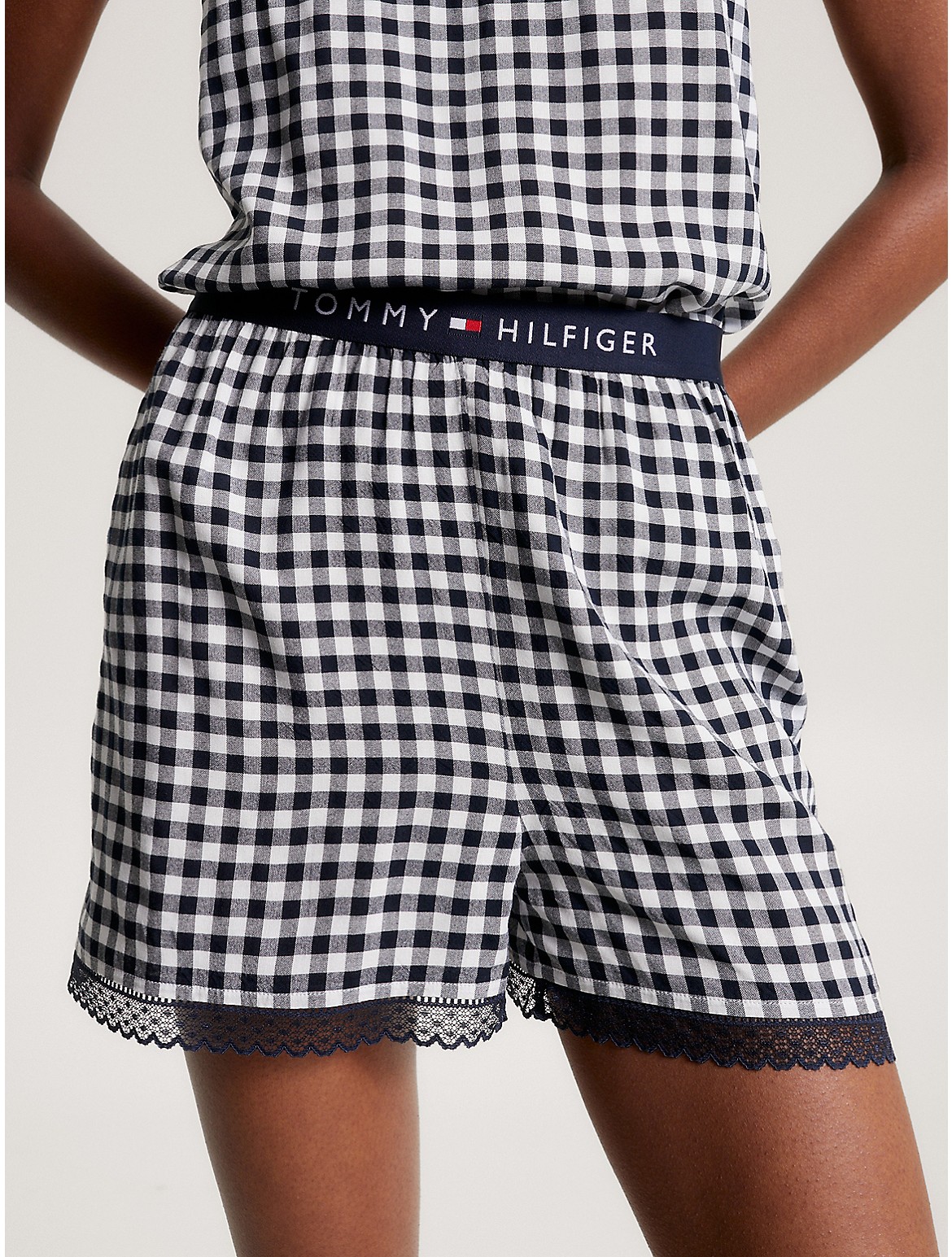 Tommy Hilfiger Gingham Woven Short In Heritage Gingham Navy