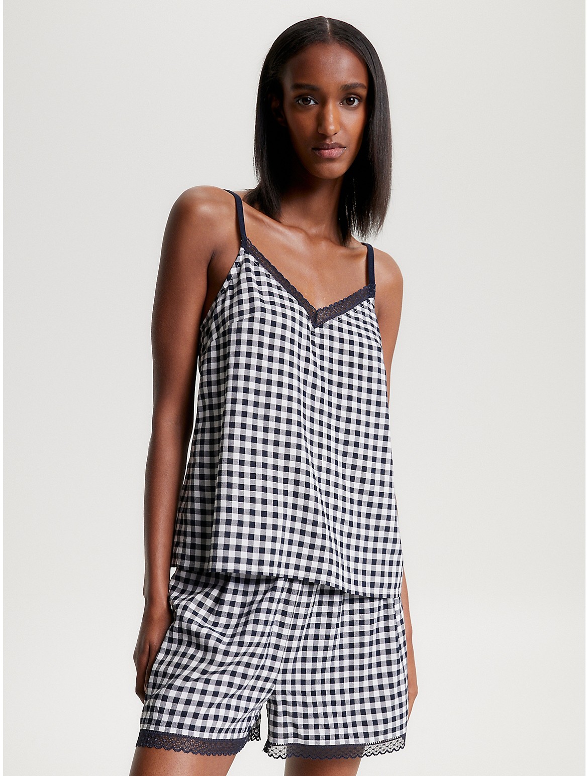 Tommy Hilfiger Women's Gingham Woven Cami - Blue - L