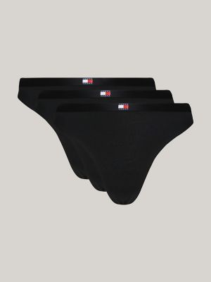 Tommy Hilfiger Women's 3P Bikini Style Underwear, Black/Black/Black, XS :  : Fashion
