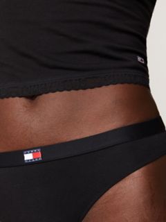 Tommy Jeans Flag Logo Thong 3-Pack — Black 4
