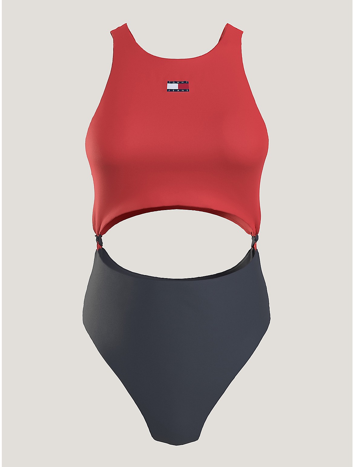 Tommy Hilfiger Women's Colorblock Knot Cutout One-Piece Swimsuit