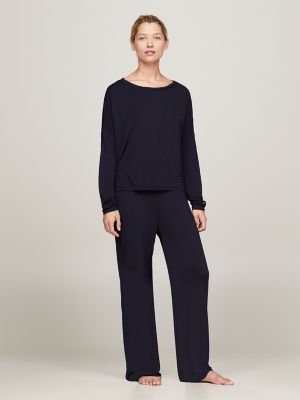 Wide-Leg Lounge Pant, Navy
