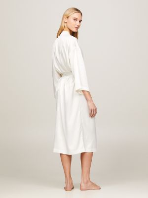 TH Monogram Sateen Robe, Monogram Ivory