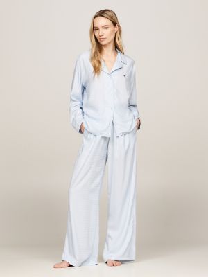 Polka Dot Jacquard Pajama Pant, Breezy Blue