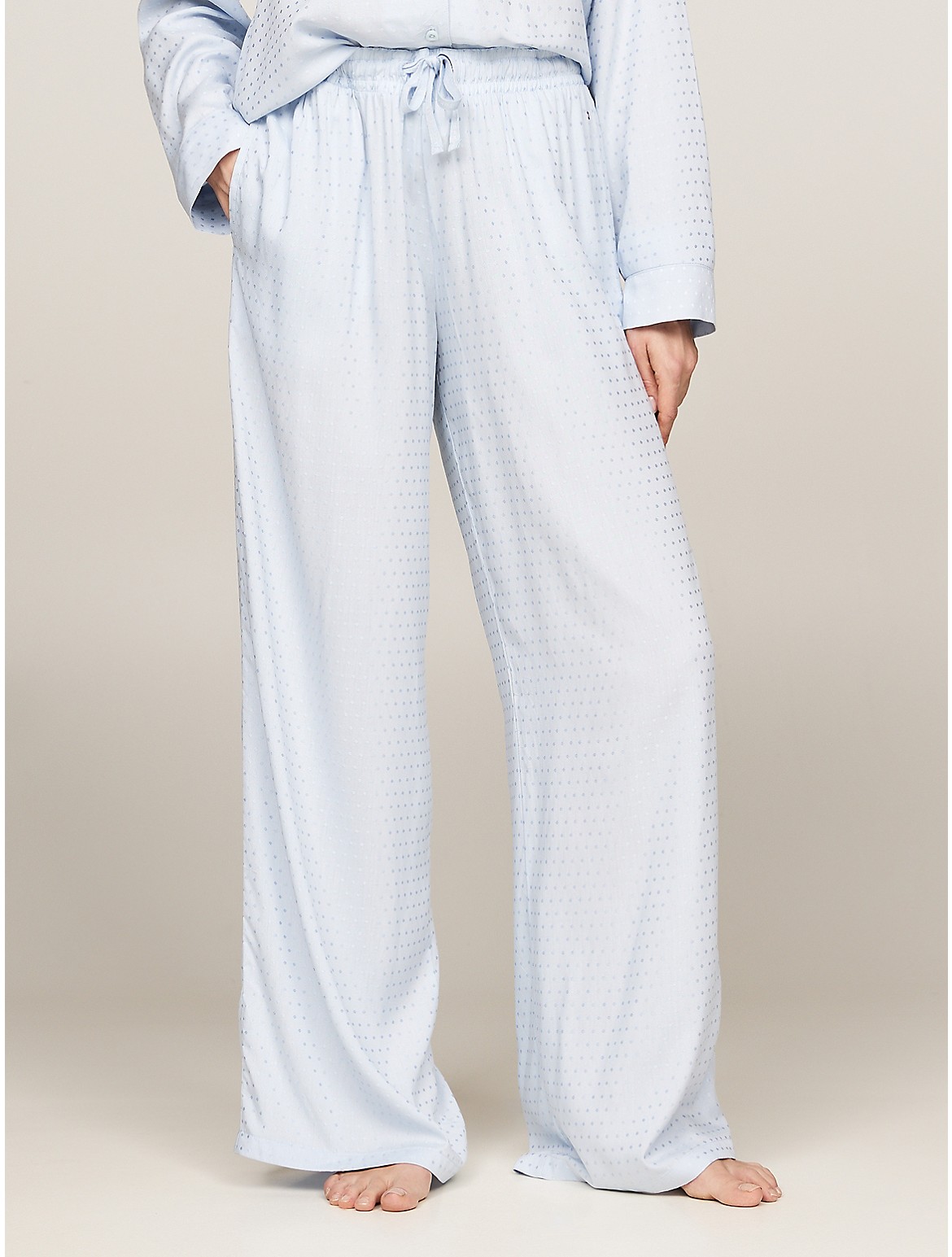 Shop Tommy Hilfiger Polka Dot Jacquard Pajama Pant In Breezy Blue