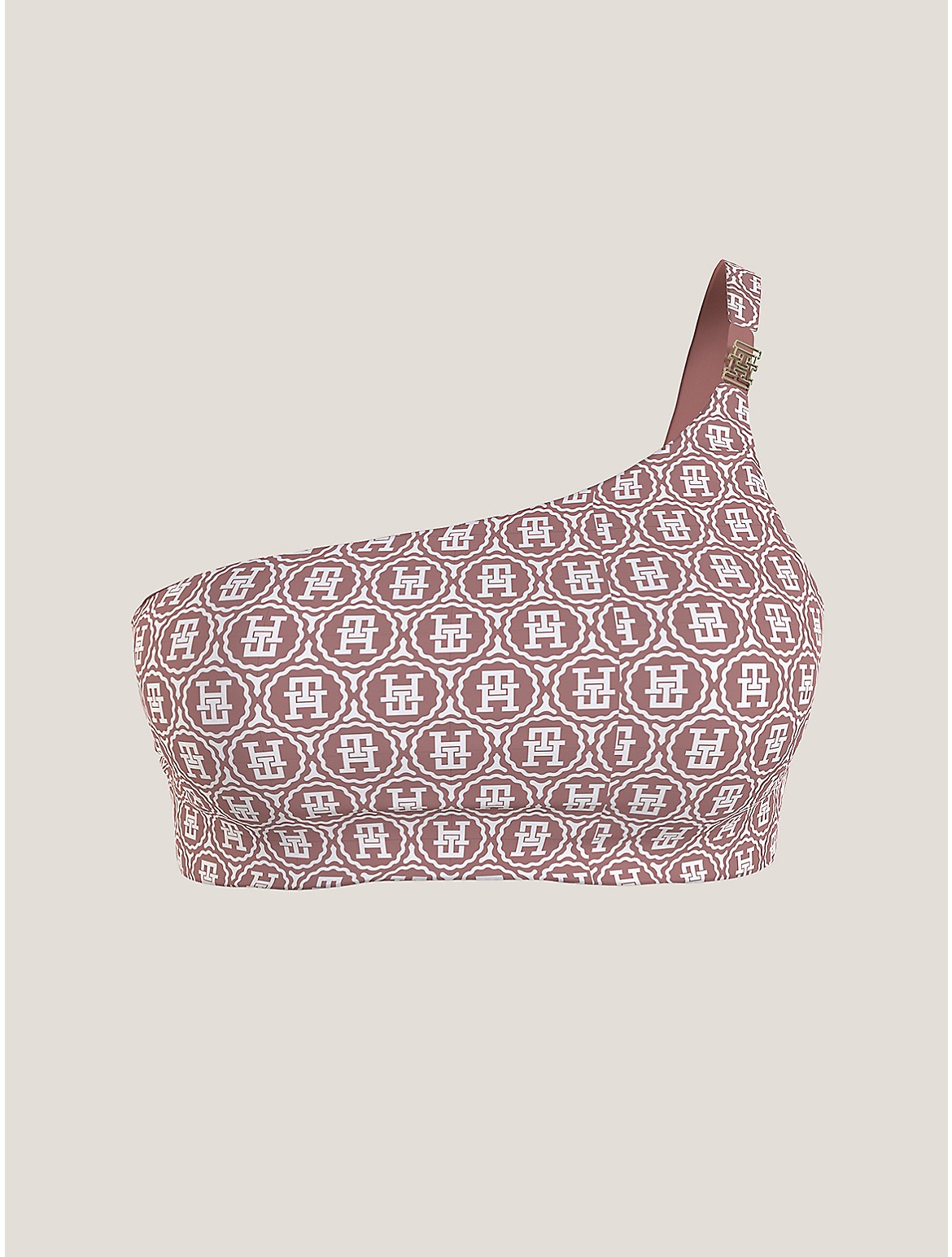Tommy Hilfiger Women's Reversible TH One-Shoulder Bikini Top