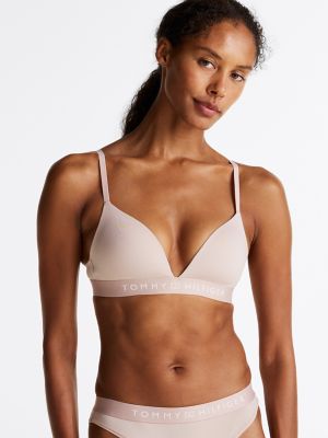 THFlex Tommy Logo Padded Bra, Balanced Beige