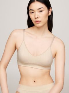 Logo Knit Unlined Triangle Bra — Cashmere Creme 3