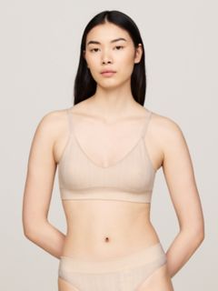 Logo Knit Unlined Triangle Bra — Cashmere Creme 1