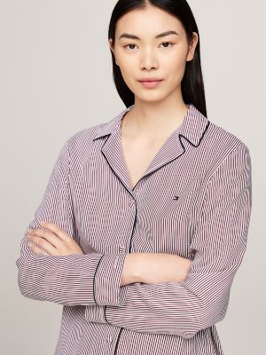 Embroidered silk pajama shirt in blue - Dolce Gabbana