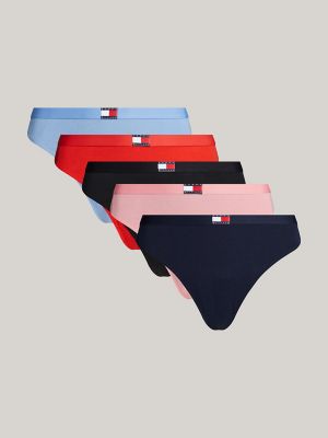 Flag Logo Thong 5-Pack, Tic Pink/Hot Heat/Black/Blue/Night