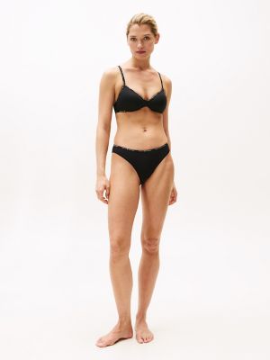 Repeat Logo Wireless Push-Up Bra, Black