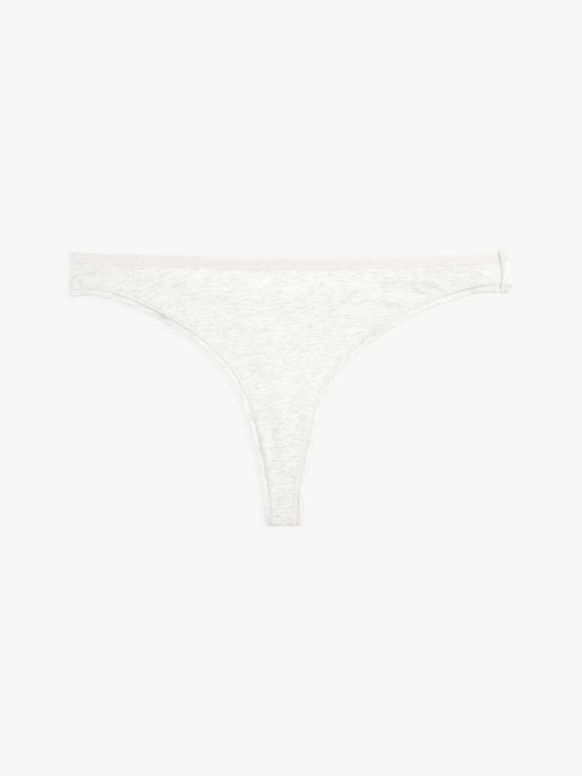 Repeat Logo Stretch-Cotton Thong — Warm Ice Grey Heather