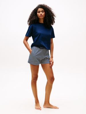 T-Shirt & Short Sleep Set, Dark Night Navy / Breton Dark Night Navy