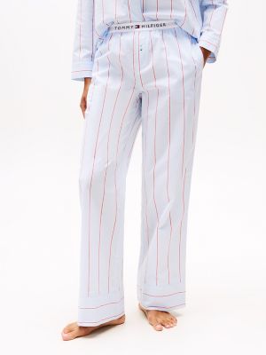 Poplin Sleep Pant, Block Stripe Sweet Blue