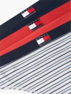 Flag Logo Stretch-Cotton Thong 3-Pack — Blue Stripe / Cherry / Navy 8