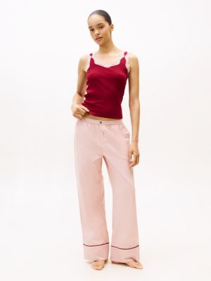 Flannel Herringbone Sleep Pant, Foggy Pink