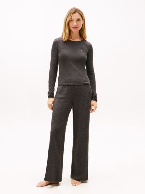 Shimmer Long Sleeve & Pant Sleep Set, Dark Grey Heather