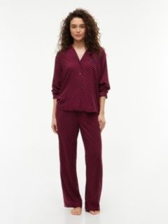 Lightweight Polka-Dot Sleep Pant — Polka Dot Burgundy 2