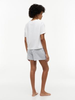 Женские брюки Tommy Hilfiger Short-Sleeve T-Shirt & Short Sleep Set — фото 4