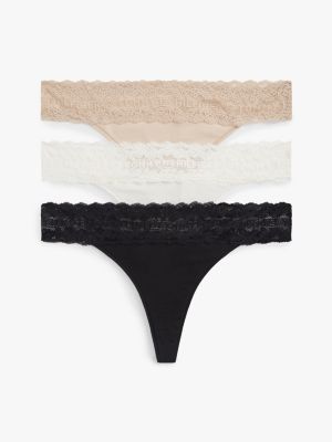 Lace-Trim Thong 3-Pack