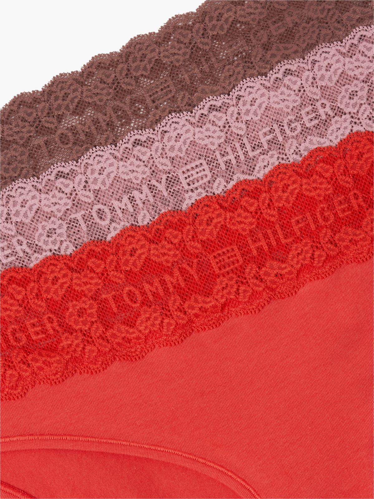 Lace-Trim Bikini Brief 3-Pack — Rose / Cherry