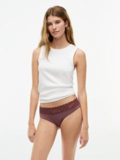 Lace-Trim Bikini Brief 3-Pack — Rose / Cherry 2