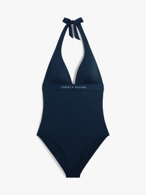 Женские купальники Tommy Hilfiger Hilfiger Logo Halter One-Piece Swimsuit — фото 5