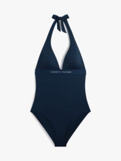 Hilfiger Logo Halter One-Piece Swimsuit — Navy 5