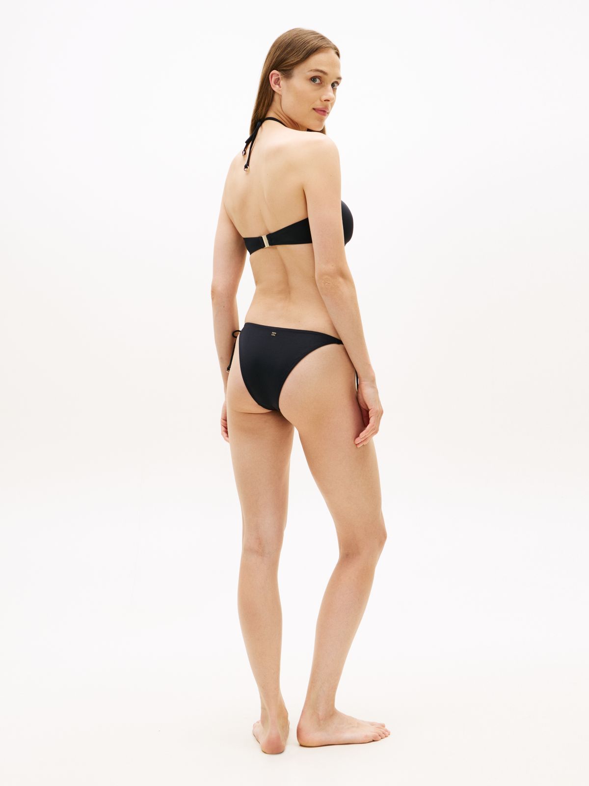 O-Ring Halter Bandeau Bikini Top — Black