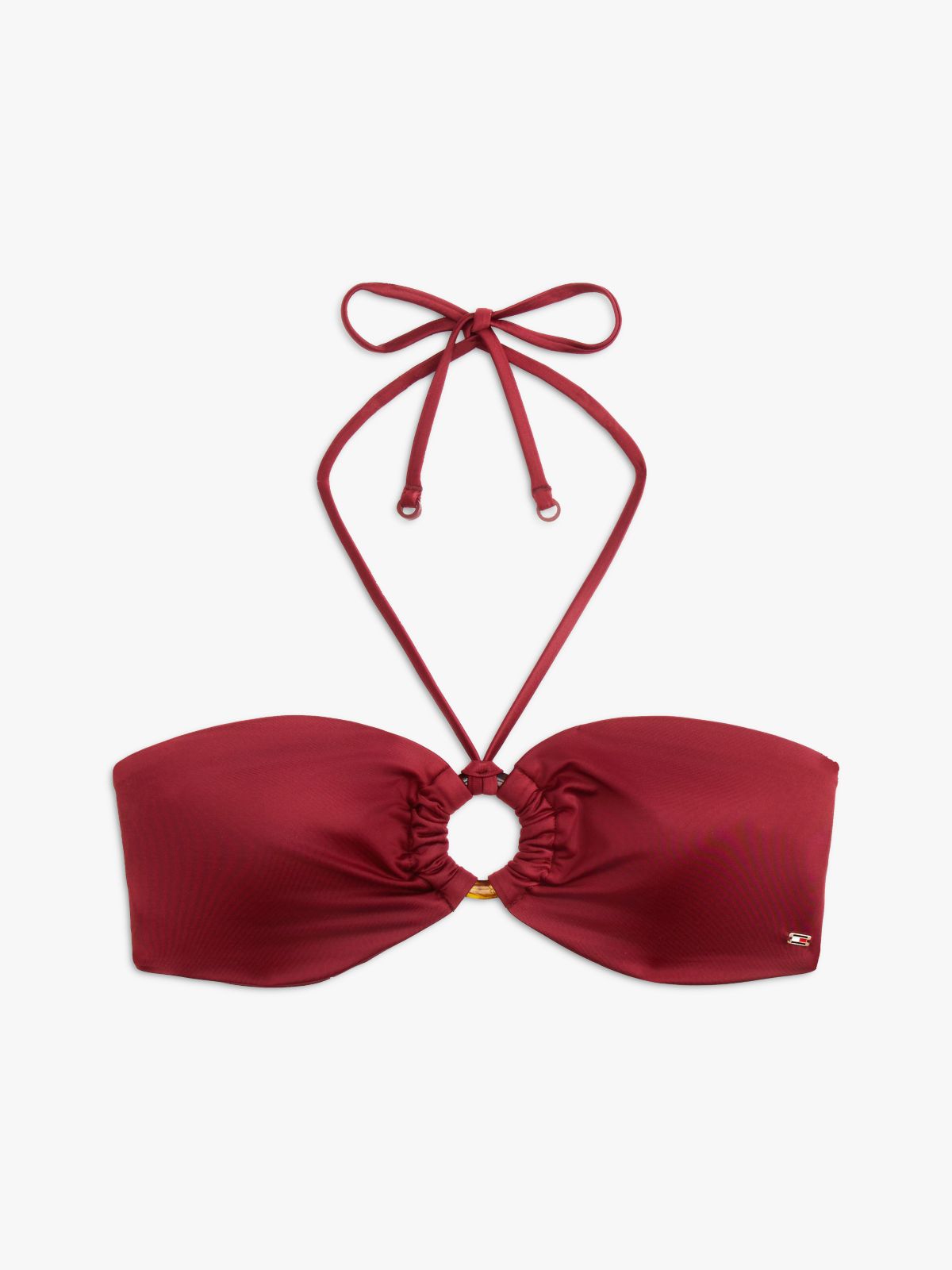 O-Ring Halter Bandeau Bikini Top — Liberty Red