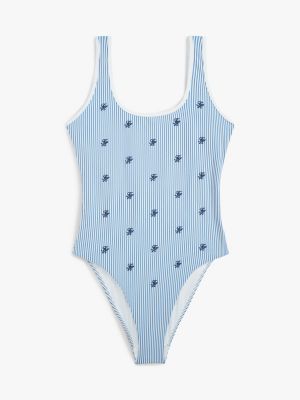 Женские купальники Tommy Hilfiger Allover Script Monogram Scoop Swimsuit — фото 4