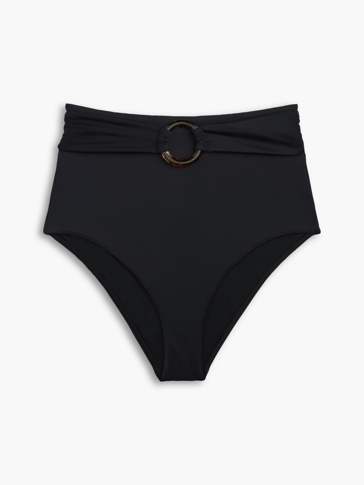 O-Ring High-Rise Bikini Bottom — Black
