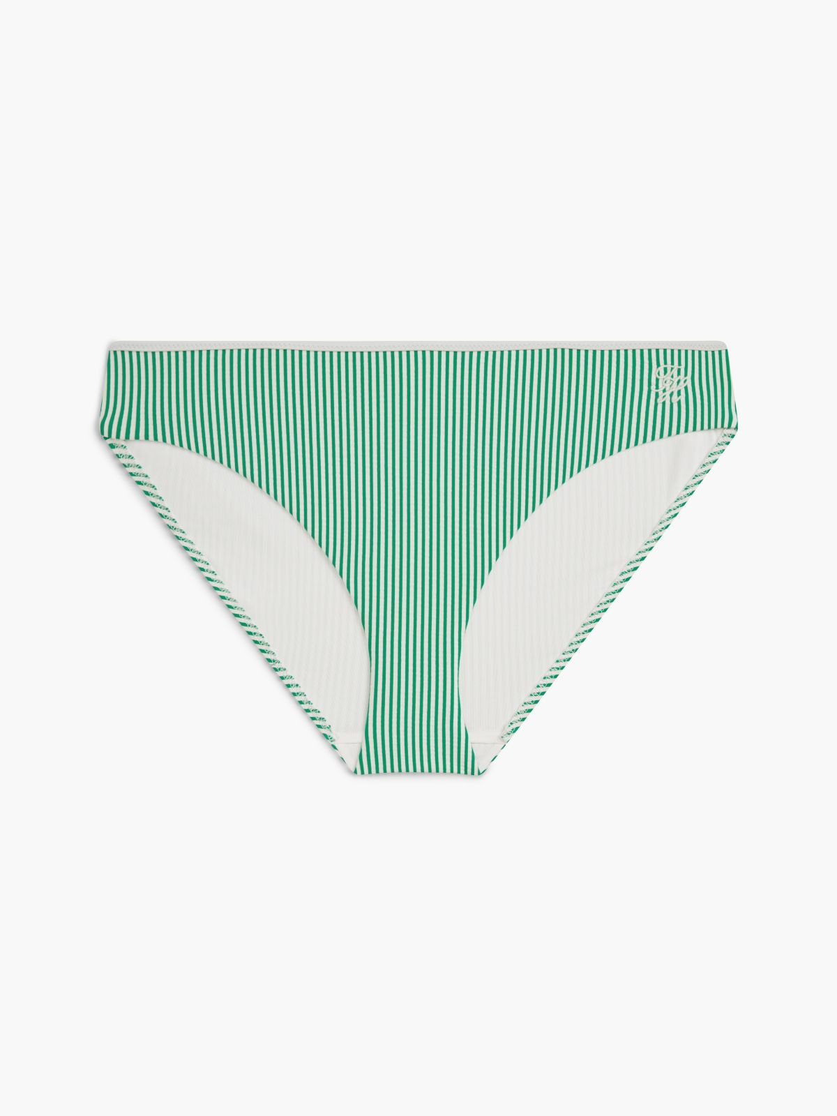 Striped Seersucker Bikini Bottom — Ithaca Jade Wink/ White