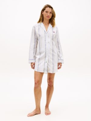 Striped Poplin Sleep Dress