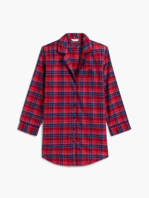 Женское платье Tommy Hilfiger Plaid Flannel Sleep Dress, цвет: Клетчатый красный — фото 5