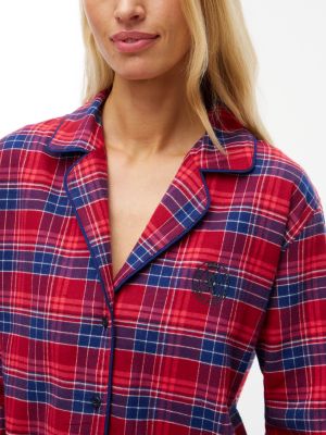 Женское платье Tommy Hilfiger Plaid Flannel Sleep Dress, цвет: Клетчатый красный — фото 3