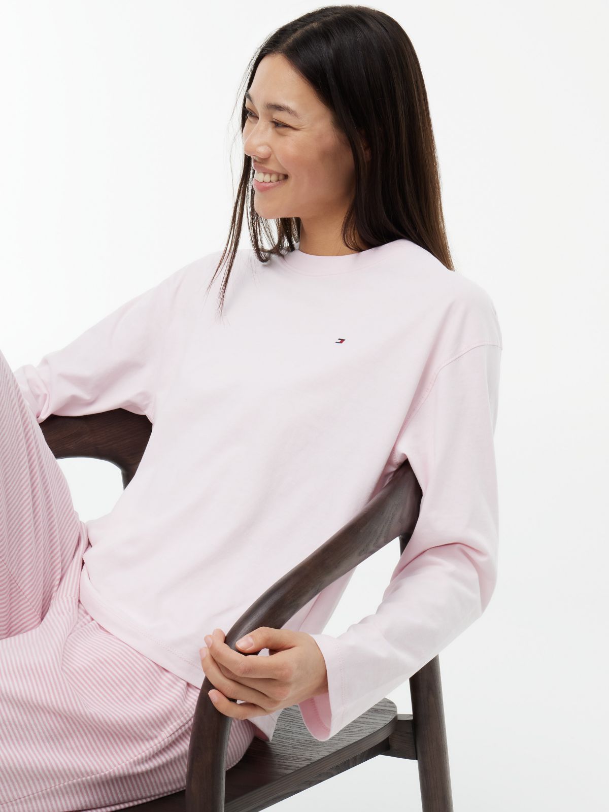Jersey T-Shirt & Pant Sleep Set — Pink / Striped Rose